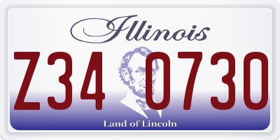 IL license plate Z340730