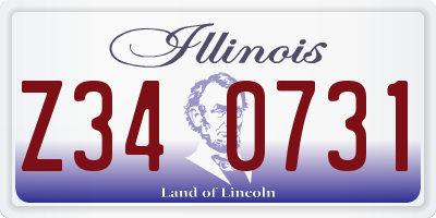 IL license plate Z340731