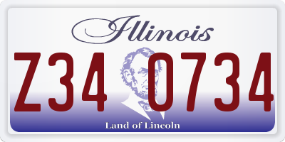 IL license plate Z340734