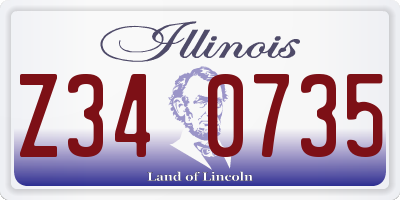 IL license plate Z340735