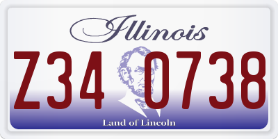 IL license plate Z340738