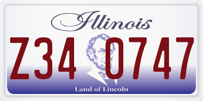 IL license plate Z340747