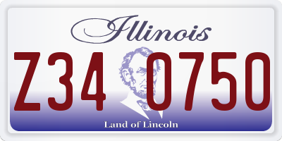 IL license plate Z340750