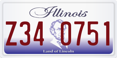 IL license plate Z340751