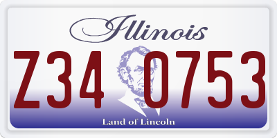 IL license plate Z340753
