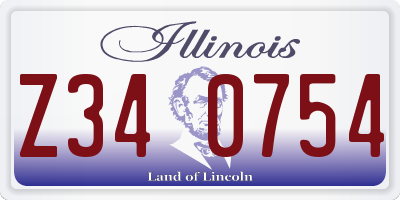 IL license plate Z340754