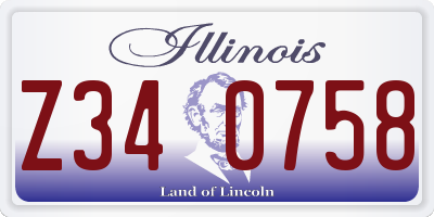 IL license plate Z340758
