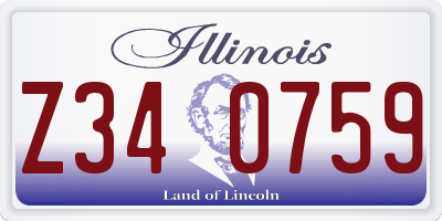 IL license plate Z340759