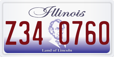 IL license plate Z340760