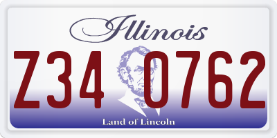 IL license plate Z340762
