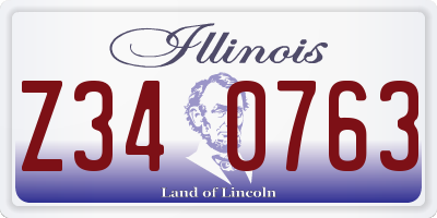IL license plate Z340763