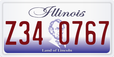IL license plate Z340767