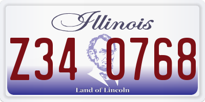 IL license plate Z340768