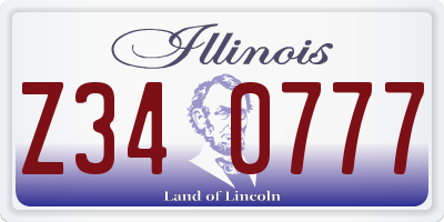 IL license plate Z340777