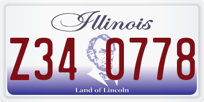 IL license plate Z340778