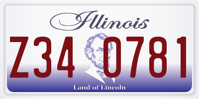 IL license plate Z340781