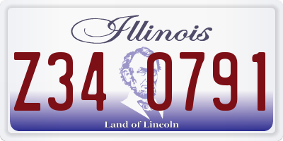 IL license plate Z340791
