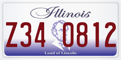 IL license plate Z340812
