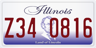 IL license plate Z340816