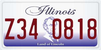 IL license plate Z340818