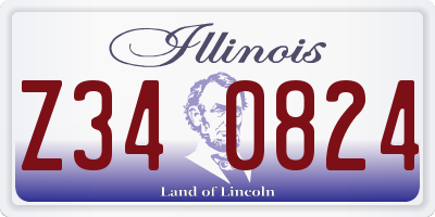 IL license plate Z340824