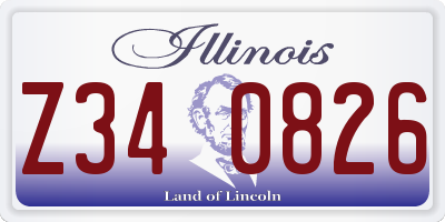 IL license plate Z340826