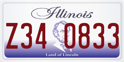 IL license plate Z340833
