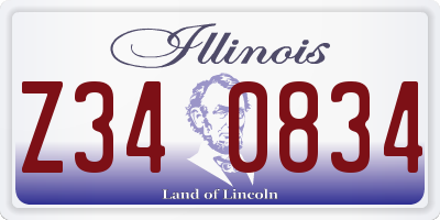 IL license plate Z340834