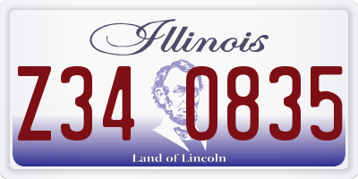 IL license plate Z340835