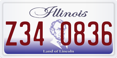 IL license plate Z340836