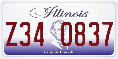 IL license plate Z340837