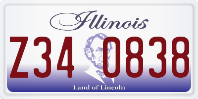 IL license plate Z340838