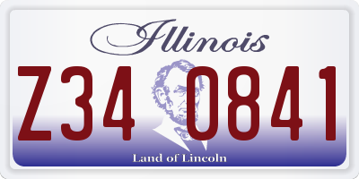 IL license plate Z340841