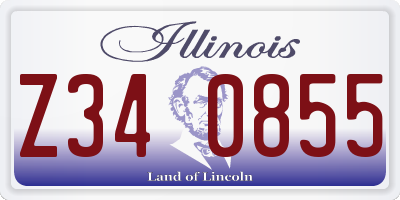 IL license plate Z340855