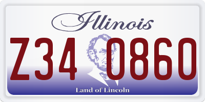 IL license plate Z340860