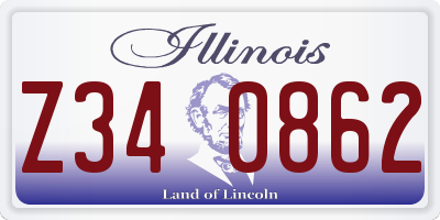 IL license plate Z340862