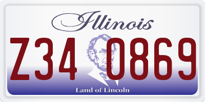 IL license plate Z340869
