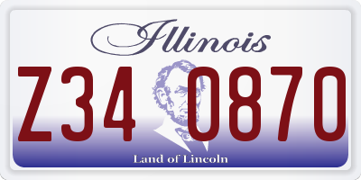 IL license plate Z340870