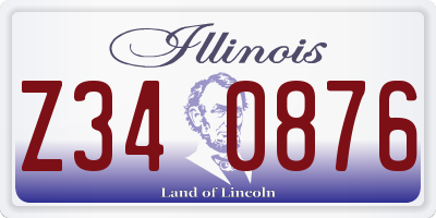 IL license plate Z340876