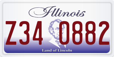IL license plate Z340882