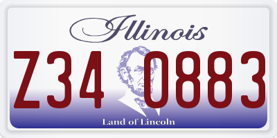 IL license plate Z340883