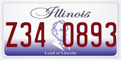 IL license plate Z340893