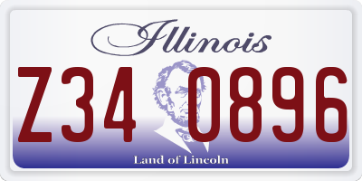 IL license plate Z340896