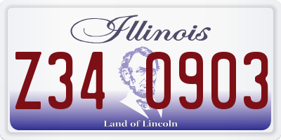 IL license plate Z340903