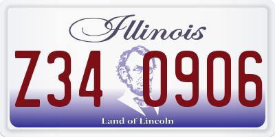 IL license plate Z340906