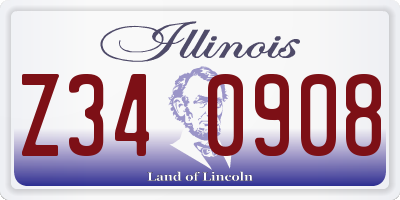 IL license plate Z340908