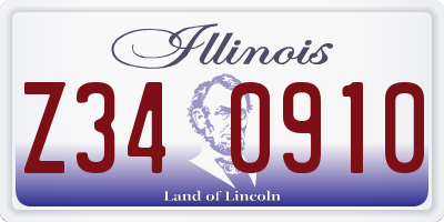 IL license plate Z340910