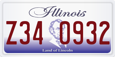 IL license plate Z340932