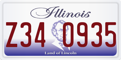 IL license plate Z340935