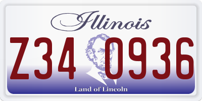 IL license plate Z340936